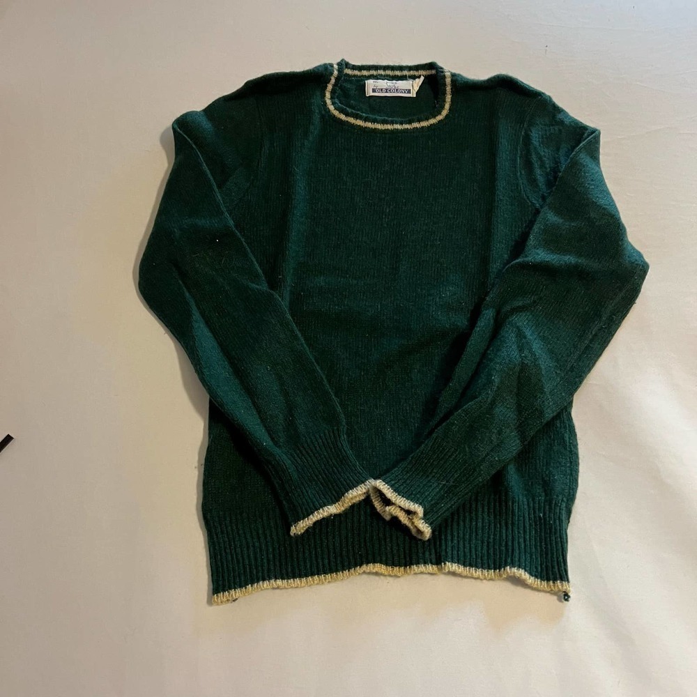 VINTAGE Old colony dark green wool blend sweater M